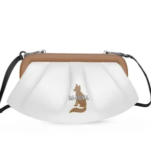 Sac cadre souple plissé cuir - Blanc + Blanc