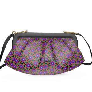 Sac cadre souple plissé cuir - Flowers + Noir