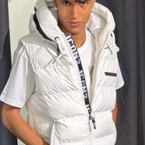 Doudoune Sans Manches Blanches