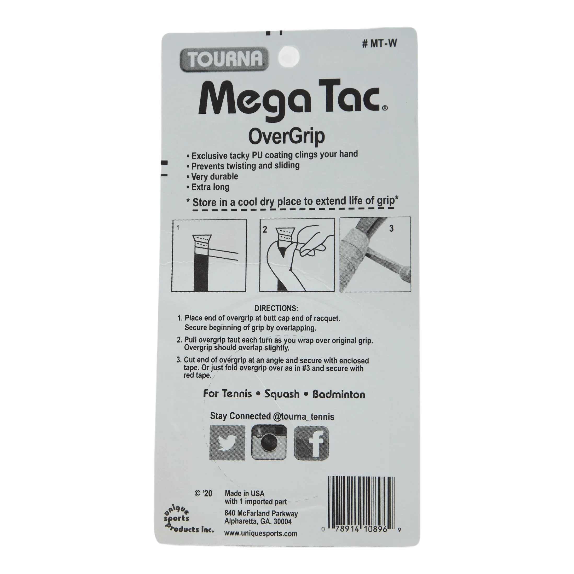 Tourna Mega Tac 3-pack White – Image 3