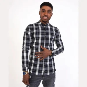 Chemise Carreau Manches Longues C009 Noir