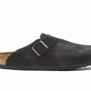 Birkenstock Boston Soft Suede Noir - NARROW FIT -