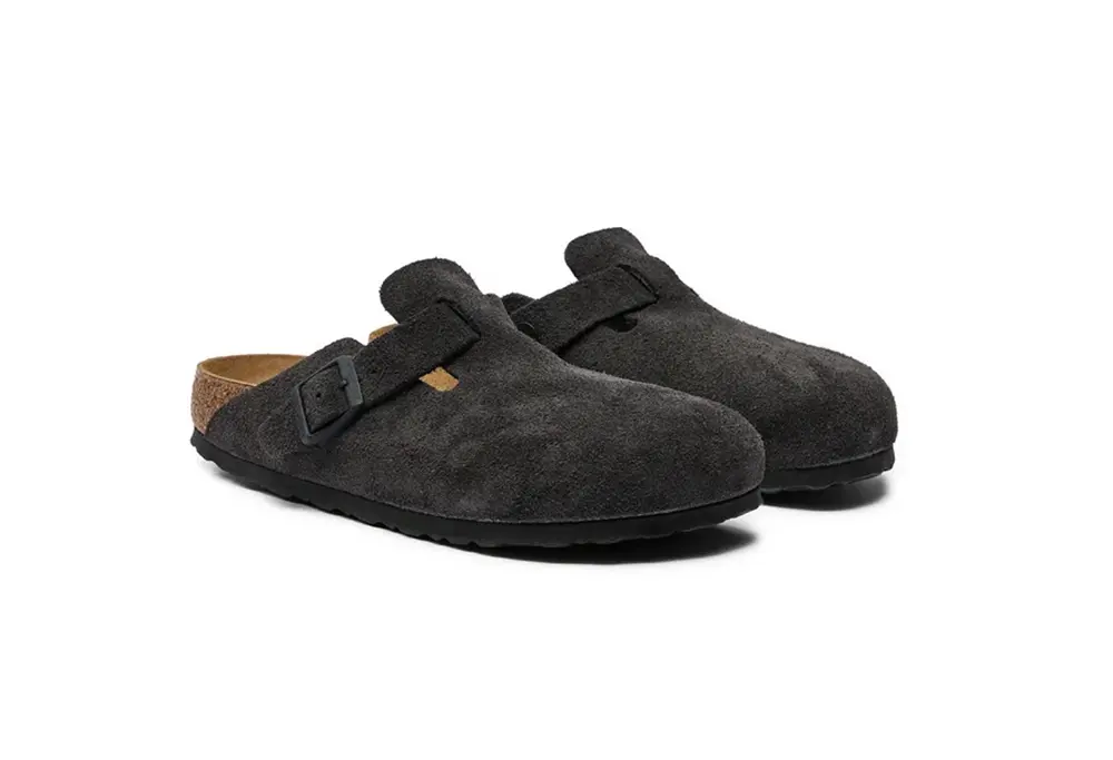 Birkenstock Boston Velvet Grey NARROW FIT – Image 2