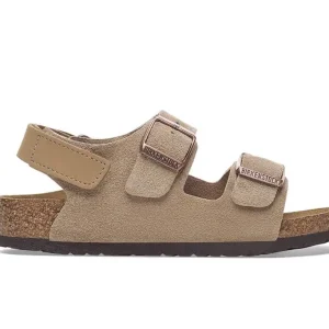 Birkenstock Milano AS Kids Suede Leather - Taupe