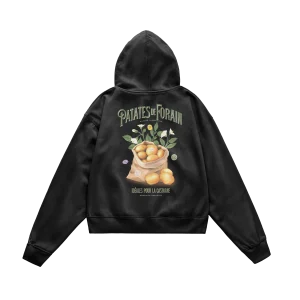 SWEAT-SHIRT CAPUCHE | "PATATE DE FORAIN" - NOIR