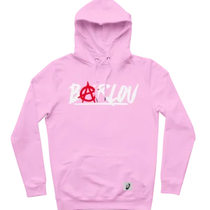 SWEAT-SHIRT CAPUCHE | "BARLOU" - Rose/blanc