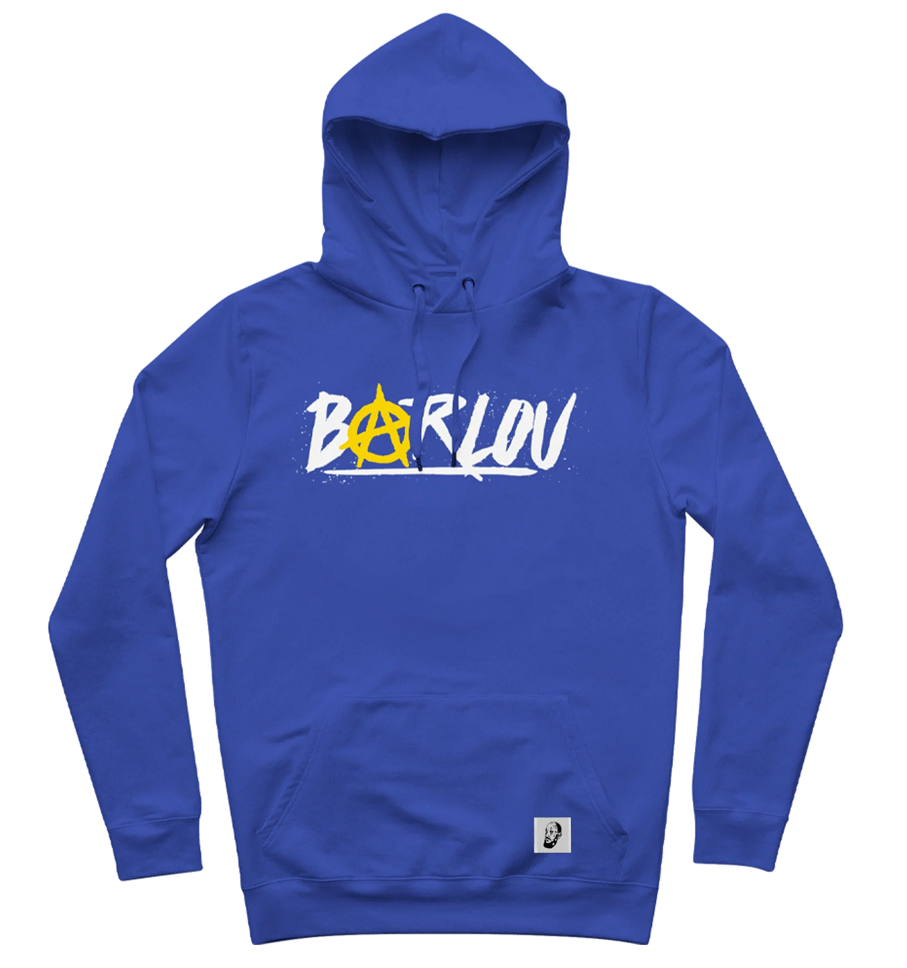SWEAT-SHIRT CAPUCHE | "BARLOU" - Bleu Royal/Blanc/Jaune