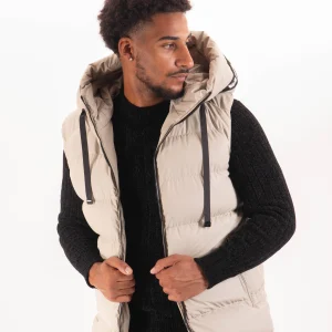 Doudoune Sans Manches Homme Beige