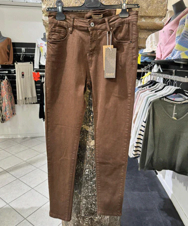 Pantalon Chino Femme Marron