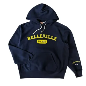 Sweat à capuche Navy 'Belleville-Paris'