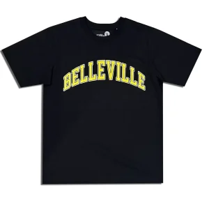Throwback T-Shirt Noir et Jaune 'Belleville' Unisex