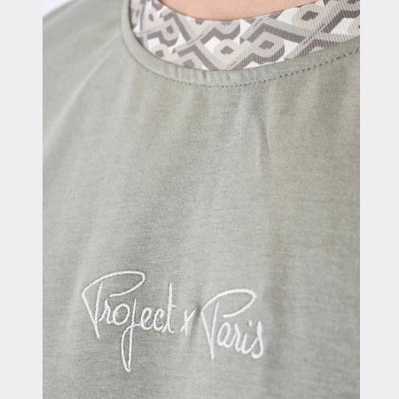 Tee shirt classique col Graphic Gaze - Kaki – Image 2