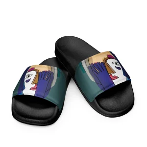 Claquettes femme - La dame au gant bleu